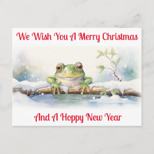 Hoppy Frosch Neues Jahr wünscht Postkarte