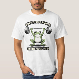 Hoppy Frosch Power Amphibischer Heber Lustiger Gym T-Shirt