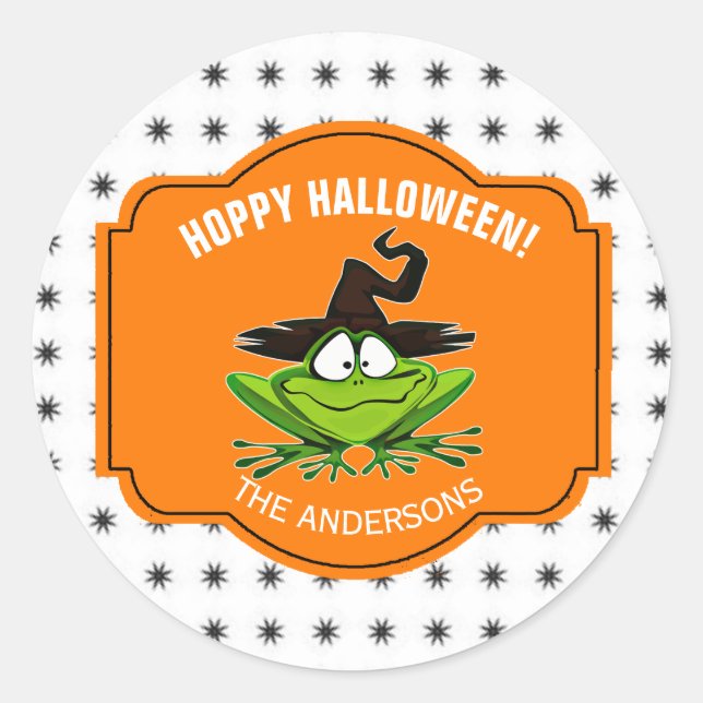 Hoppy Halloween Frog ID221 Runder Aufkleber (Vorderseite)