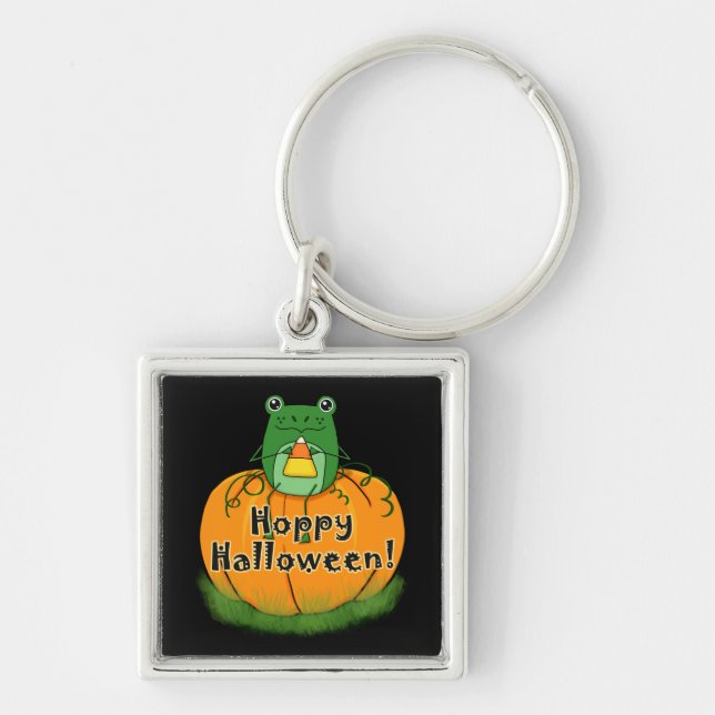 Hoppy Halloween Frosch Schlüsselanhänger (Vorne)