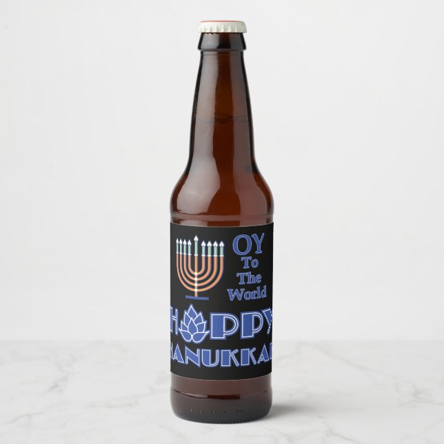 Hoppy Hanukkah Bierflaschenetikett (Vorderseite)