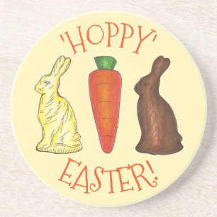 Hoppy Happy Oaster Chocolate Bunny Rabbit Carrot Untersetzer