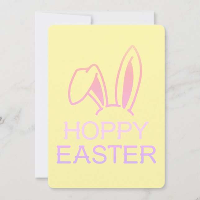 Hoppy Hare Pastel Osterkarte Feiertagskarte (Vorderseite)