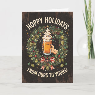 Hoppy Holidays Bier Weihnachtskarte Karte
