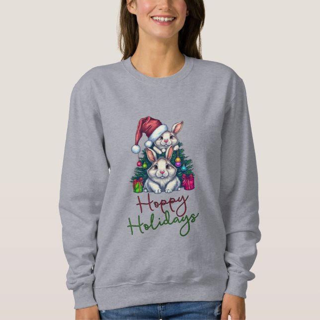 Hoppy Holiday's Christmas Bunnies Sweatshirt (Vorderseite)