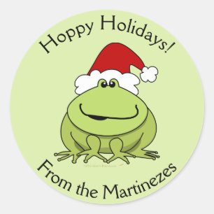 Hoppy Holidays Frog Stickers Noël Personnaliser