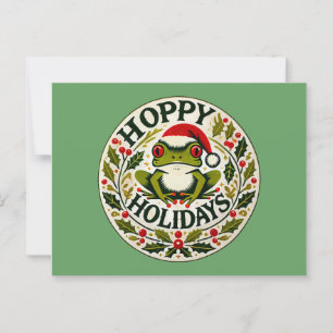 Hoppy Holidays Frohen Weihnachten Postkarte