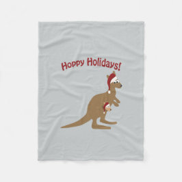 Hoppy Holidays - Weihnachten Kangaroo Fleecedecke