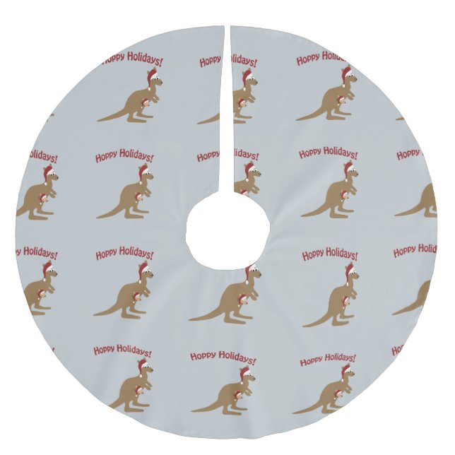 Hoppy Holidays - Weihnachten Kangaroo Polyester Weihnachtsbaumdecke (Vorderseite)