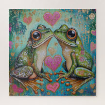 Hoppy Love- Whimsical Frosch Romantik Puzzle