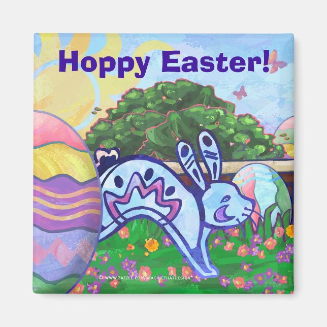 Hoppy Oaster Bunny Magnet (Vorne)