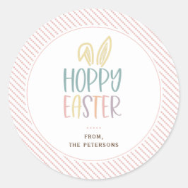 Hoppy Oaster Bunny Oars Classic Round Sticker