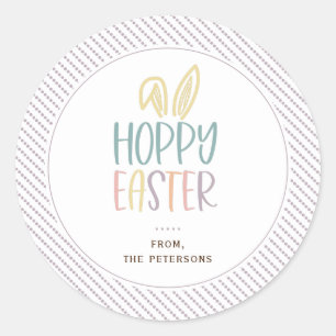 Hoppy Oaster Bunny Oars Classic Round Sticker