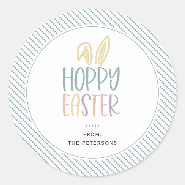 Hoppy Oaster Bunny Oars Runder Aufkleber (Vorderseite)