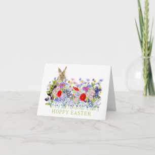 Hoppy Oaster Bunny und Wildblumen Boho Karte