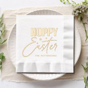 Hoppy Oaster Calligraphy Script Personalisiert Nam Servietten Mit Folie