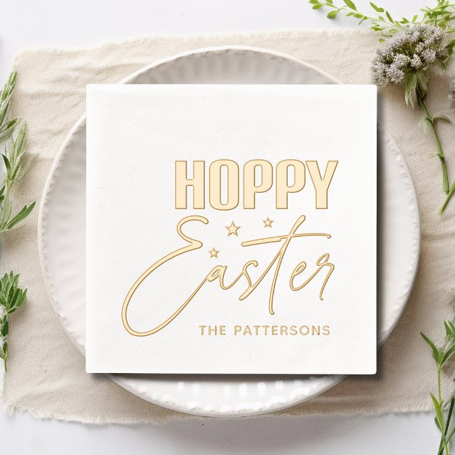 Hoppy Oaster Calligraphy Script Personalisiert Nam Servietten Mit Folie (Von Creator hochgeladen)