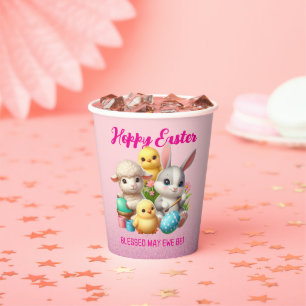 Hoppy Oaster Niedlich Bunny Chicks Lamm Malereieie Pappbecher