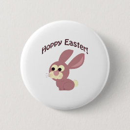 Hoppy Oaster Pink Bunny Button