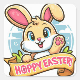 Hoppy Oaster Quadratischer Aufkleber