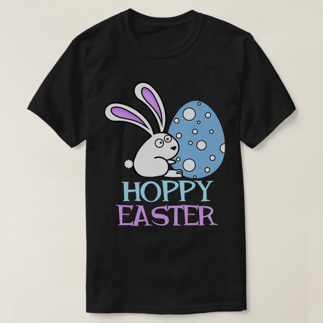 Hoppy Ostertag Bunny und Ostereier T-Shirt (Design vorne)