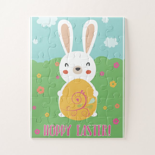 Hoppy Osterwein Wortpuff Cartoon Bunny Osterei (Vertikal)
