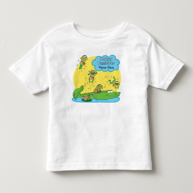 Hoppy Passover Ruffle Dress Kleinkind T-shirt (Vorderseite)