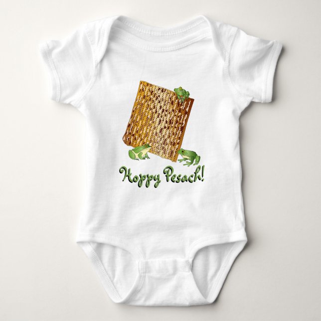 "Hoppy Pesach" Baby Bodysuit Baby Strampler (Vorderseite)