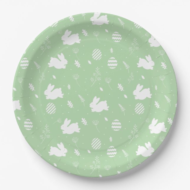 Hoppy Silhouetten - Osterplatten Party Pappteller (Vorderseite)