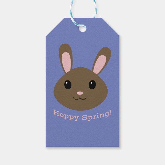 Hoppy Spring Bunny Geschenkanhänger (Vorderseite)