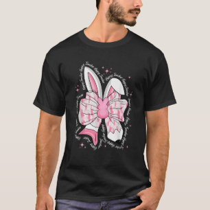 Hoppy Teacher Pencil Coquette Bow Bunny Happy East T-Shirt