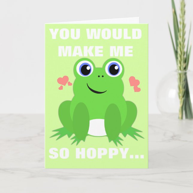 Hoppy Valentine Feiertagskarte (Vorderseite)