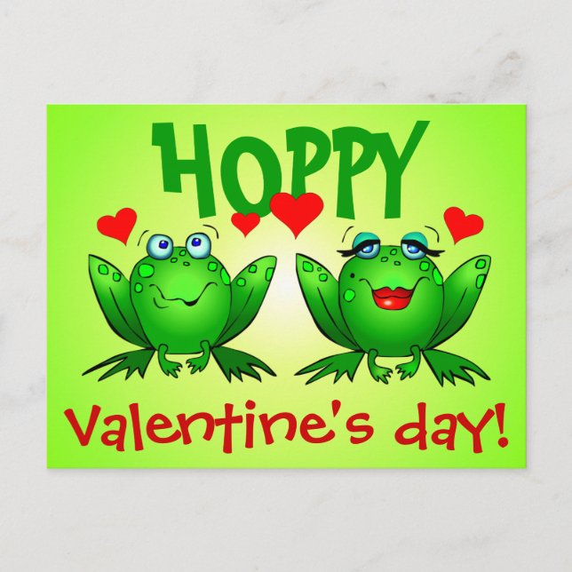 Hoppy Valentines Day Carte postale Grenouilles à c (Devant)