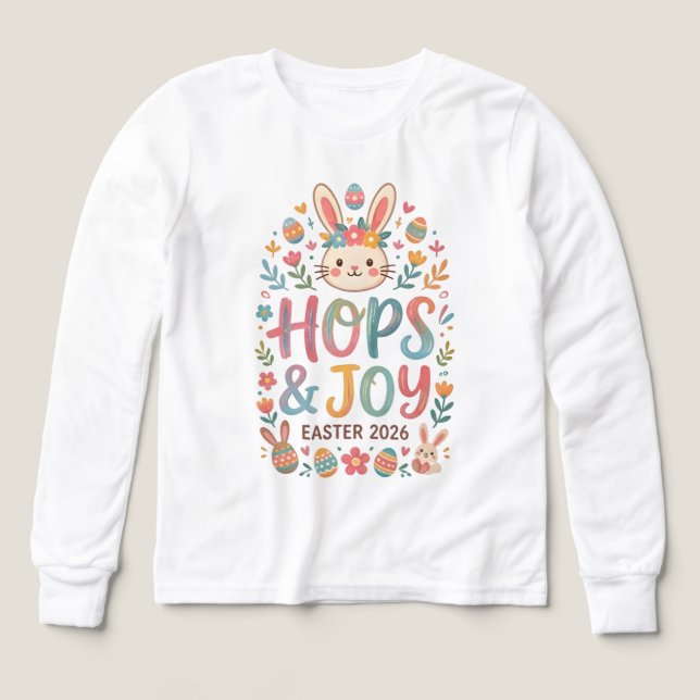 Hops & Joy Easter Shirt for Kids (Motif recto)