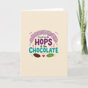 Hops und Schokolade Spaß Grußkarte Karte