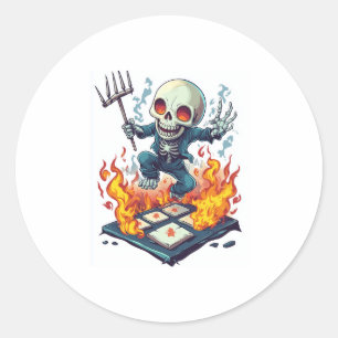 Hopscotch from Hell - Funny Demon Skull Runder Aufkleber