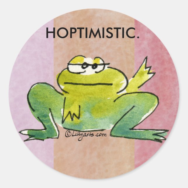 Hoptimistische Froschkleber-1 Runder Aufkleber (Vorderseite)