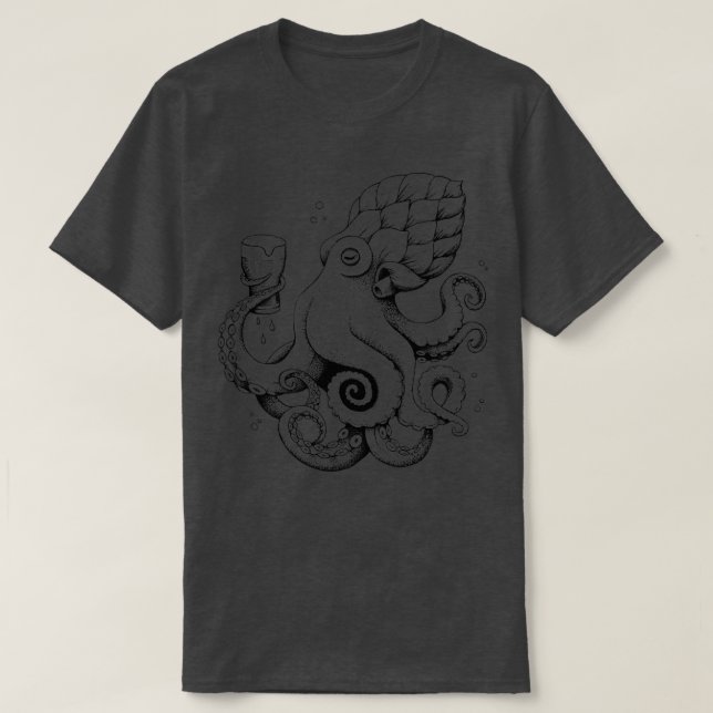 Hoptopus der Biertrinker T-Shirt (Design vorne)