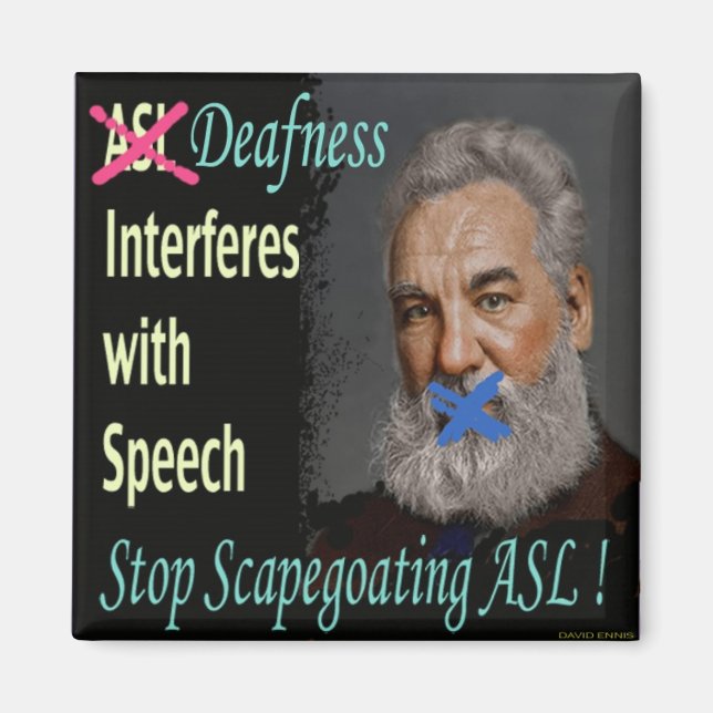Hör auf, ASL zu beschneiden! Magnet (Vorne)
