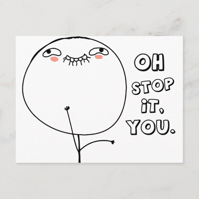 Hör auf damit. - Meme Postkarte (Vorderseite)