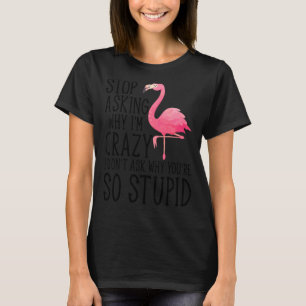 Hör auf Fragen, warum ich Crazy Flamingo Stupid Pi T-Shirt