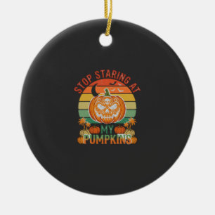 Hör auf, Kürbisse anzustarren Halloween Totenkopf Keramik Ornament