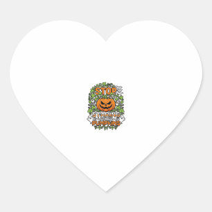 Hör auf Kürbisse Halloween Geister Fledermäuse anz Herz-Aufkleber