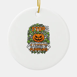 Hör auf Kürbisse Halloween Geister Fledermäuse anz Keramik Ornament
