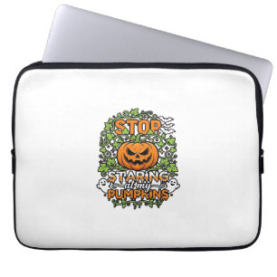 Hör auf Kürbisse Halloween Geister Fledermäuse anz Laptopschutzhülle