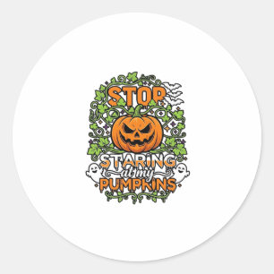 Hör auf Kürbisse Halloween Geister Fledermäuse anz Runder Aufkleber