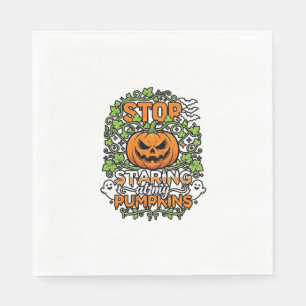 Hör auf Kürbisse Halloween Geister Fledermäuse anz Serviette