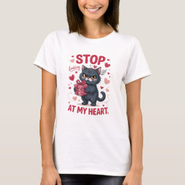 Hör auf, mein Herz anzusehen, Valentine-Katze T-Shirt
