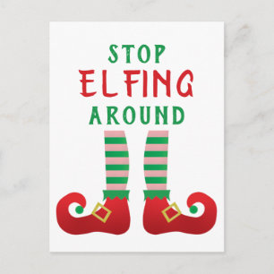 Hör auf, um den Weihnachtsmann herumzualbern Lusti Postkarte