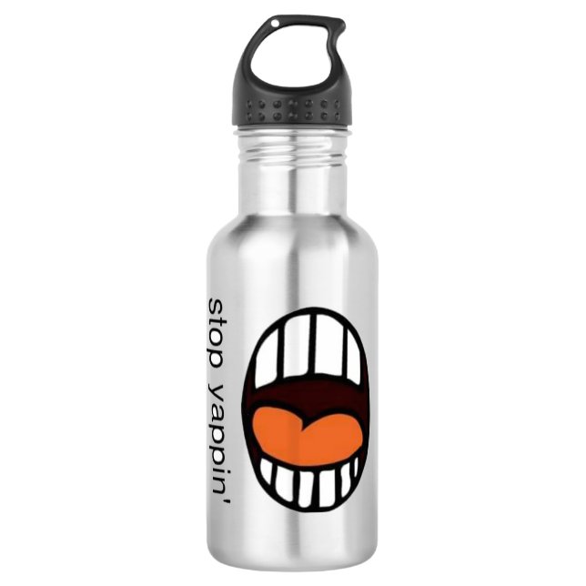 "Hör auf zu kläffen" / Wasserflasche (Vorderseite)
